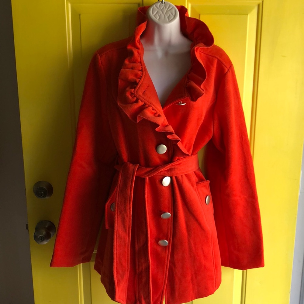 Moka sport brilliant orange pea coat XL